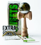 Sweets Kendamas Prime Grain Split 2.0 Kendama, Sticky Paint, Extra String Accessory Bundle (Sandstorm)