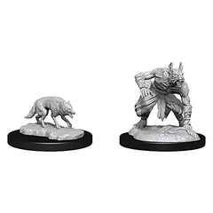 Dungeons and Dragons Wizkids Monster Nolzur's Marvelous Unpainted s W14 Jackalwere & Jackal Miniature D&D WZK90244