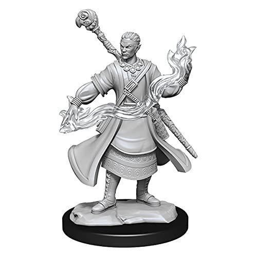 Dungeons and Dragons Wizkids HalfElf Wizard Nolzurs Marvelous Unpainted s W14 HalfElf Wizard Male Miniature D&D WZK90229