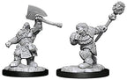 Wizkids Dungeons & Dragons Magic the Gathering W14 Dwarf Fighter & Dwarf Cleric Unpainted Miniatures D&D WZK90276