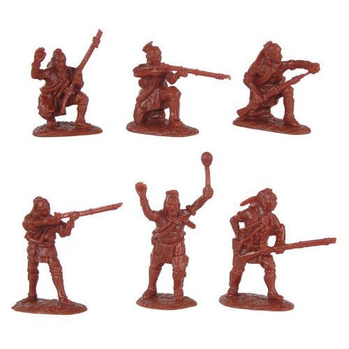 Dungeons & Dragons: Wizkids: Armies in Plastic French & Indian War 1754-1763 Northeastern Woodland Indians Set #1 (18) 132 (Red): Miniatures