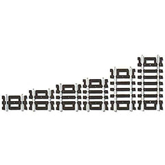 Atlas Code 100 Nickel Silver Straight Snap-Track Assortment HO Scale Trains