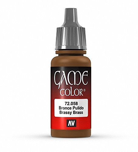 Vallejo Game Color Brassy Brass Acrylic Non Toxic Paint 17ml VLJ-72058