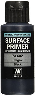 Vallejo Black Primer Acrylic Polyurethane Paints Primer 60ml VLJ-73602
