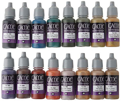 Vallejo Extra Opaque Paint Set of 16 Acrylic Non Toxic Paint 17ml VLJ-72290