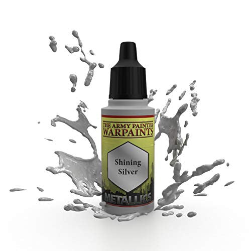 The Army Painter Warpaint Metallics Shinning Silver Non Toxic Acrylic Paints 18ml WP1129