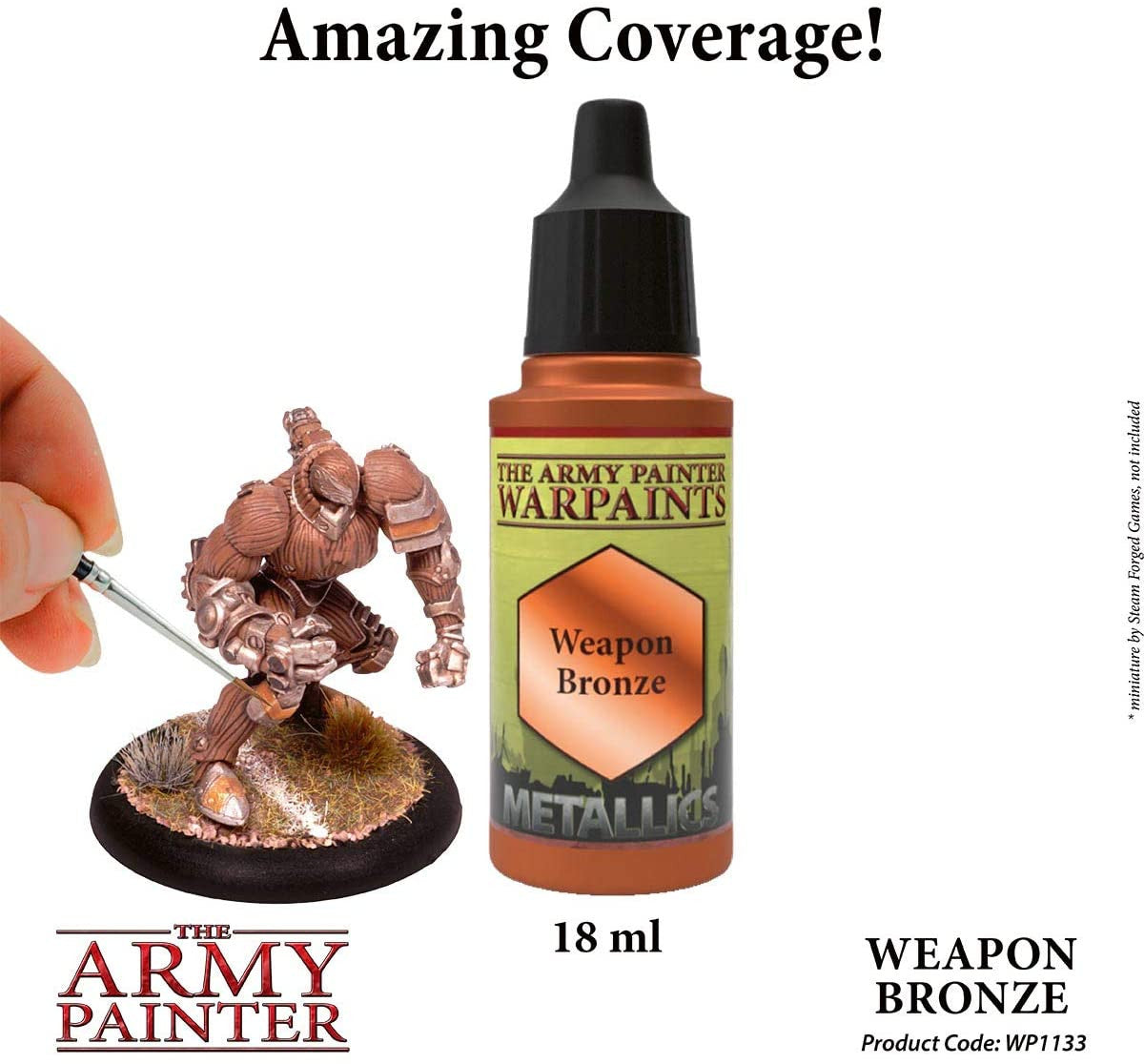 The Army Painter Warpaint Metallic Weapon Bronze Non Toxic Acrylic Paints 18ml WP1133