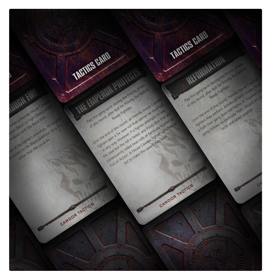 Games Workshop Warhammer 40K Necromunda Cawdor Gang Tactics Cards 300-22