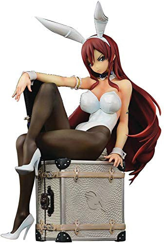 ORCATOYS Fairy Tail: Erza Scarlet (White Bunny Girl Version) 1: 6 Scale PVC Figure, Multicolor