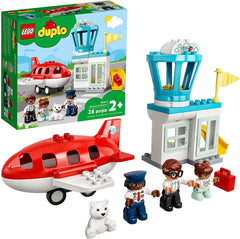 LEGO DUPLO Town Airplane & Airport 10961 Building Toy; Imaginative Playset for Kids; Great, Fun Gift for Toddlers; New 2021 (28 Pieces)