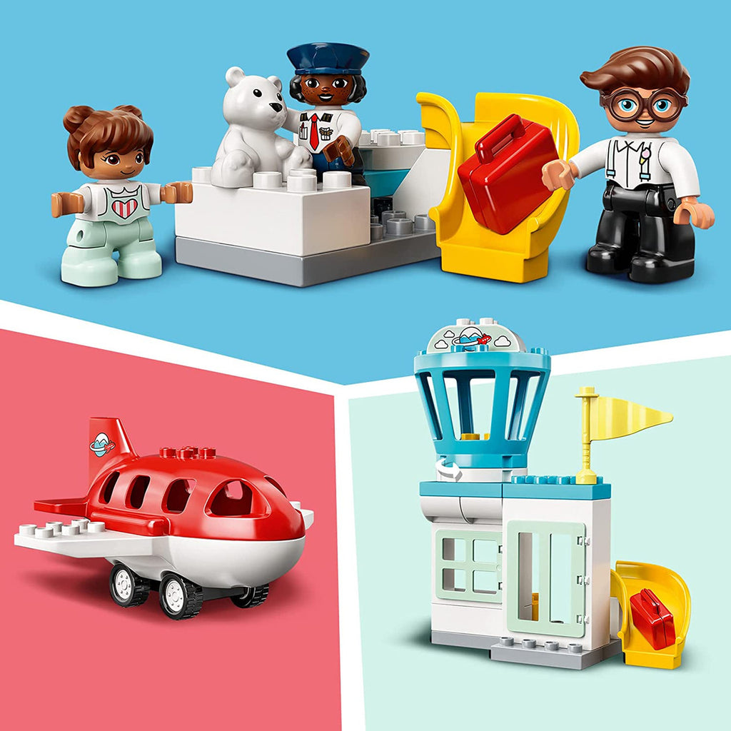 LEGO DUPLO Town Airplane & Airport 10961 Building Toy; Imaginative Playset for Kids; Great, Fun Gift for Toddlers; New 2021 (28 Pieces)