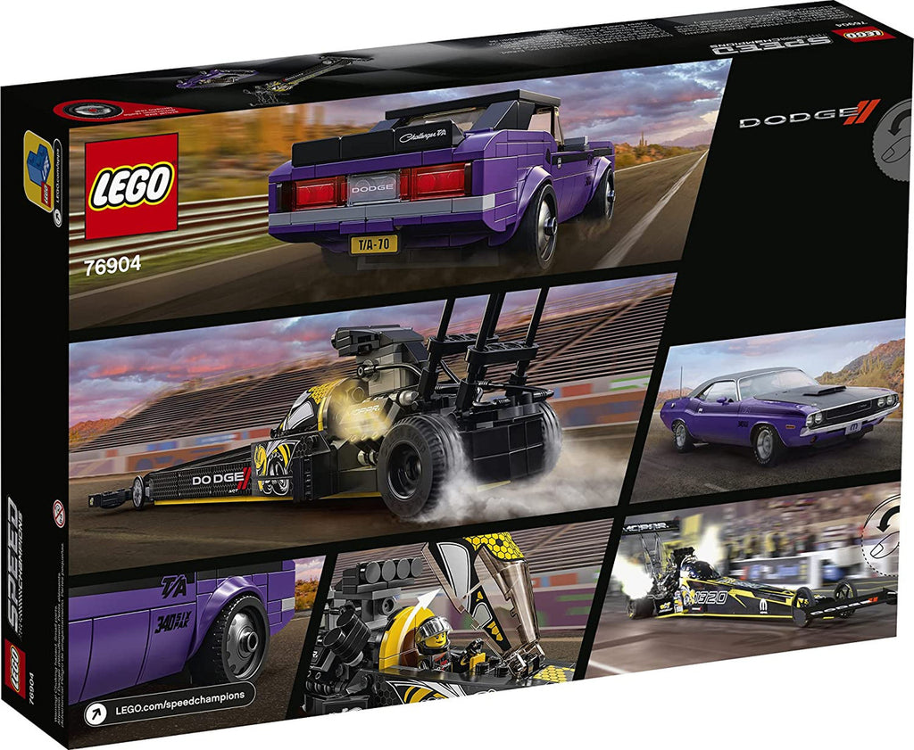 LEGO Speed Champions Mopar Dodge/SRT Top Fuel Dragster and 1970 Dodge Challenger T/A Building Toy New 2021 (627 Pieces)