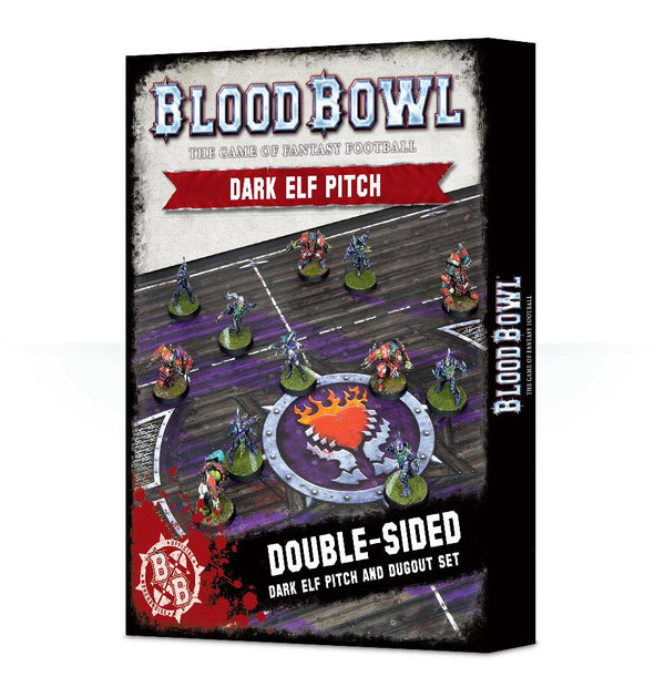Games Workshop Blood Bowl Dark Elf Pitch and Dugouts 200-50