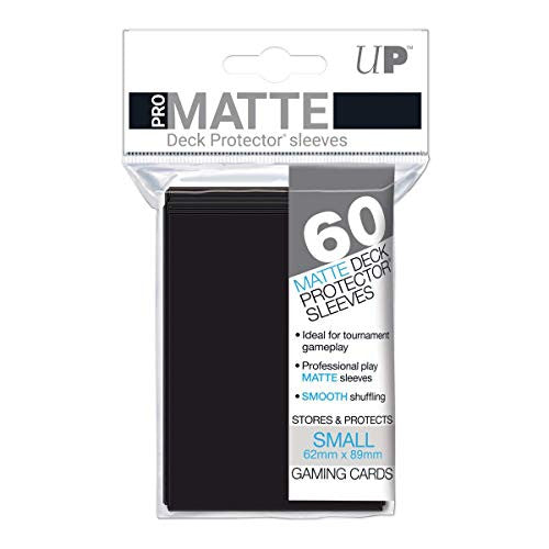 Ultra Pro 60ct Pro-Matte Black Small Deck Protectors, black, small