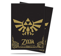 Ultra Pro Legend of Zelda - Hyrule Crest Standard Deck Protectors - Black/Gold (65 ct.)