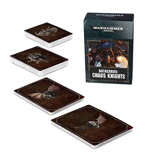 Games Workshop Warhammer 40k Datacards Chaos Knights 74 Chaos Knights Reference Cards including 36 Tactical Objectives 26 Stratagems 6 Dreadblades and 6 Dreadblade Damnations 43-05-60
