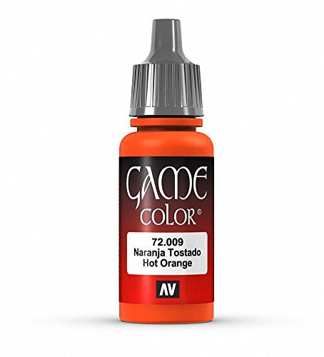 Vallejo Game Color Hot Orange Acrylic Non Toxic Paints, 17ml VAL-72009