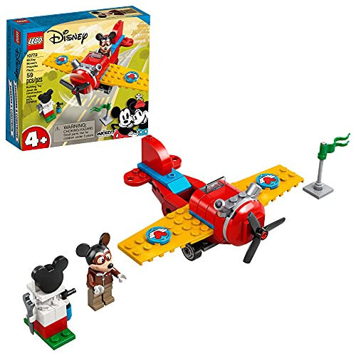 LEGO Disney Mickey and Friends Mickey Mouseâ€šÃ„Ã´s Propeller Plane 10772 Building Kit Toy; Perfect for Creative Play; New 2021 (59 Pieces)