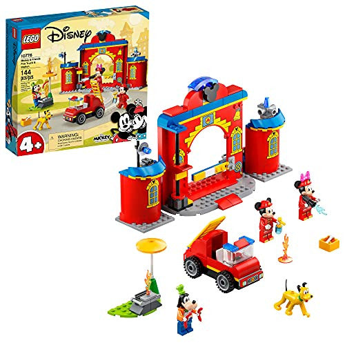 LEGO Disney Mickey and Friends â€š Mickey & Friends Fire Truck & Station 10776 Building Kit Fun Firehouse Play Set New 2021 (144 Pieces)