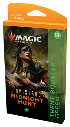 MTG Magic The Gathering Innistrad Midnight Hunt Theme Booster GREEN 1 Booster Single Pack Pack (35 Cards) WOCC8952-TB-GREEN
