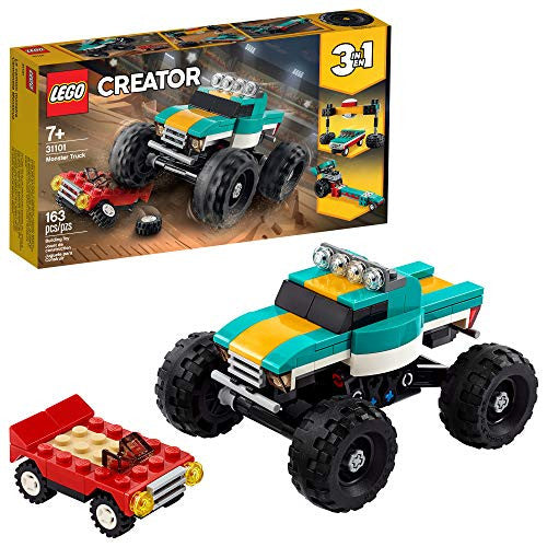 LEGO Creator 3 in1 Monster Truck Toy Cool Building Kit for Kids 163 Pieces
