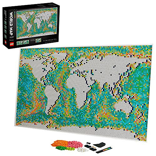 LEGO Art World Map Building Kit Meaningful, Collectible Wall Art for DIY and Map Enthusiasts New 2021 (11,695 Pieces)