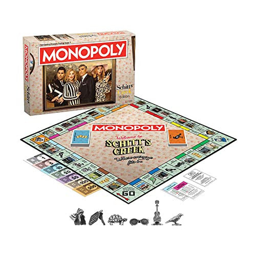 Monopoly Schitt's Creek | Game Tokens Include Bebe Crow, Patrick's Guitar, Rosebud Motel Key & More | Officially Licensed and Collectible Monopoly Game Based on Award Winning Series Schitt's Creek