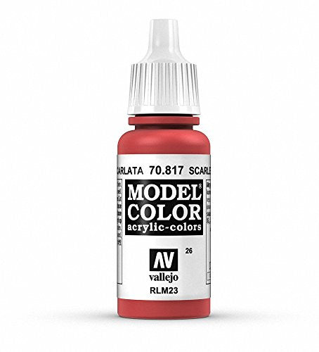 Vallejo Model Color Scarlet Non Toxic Paints 17ml VAL-70817