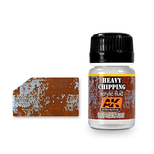 AK-Interactive AK 089, Heavy Chipping Effects Acrylic Fluid - 35 ML / 1.18 Fl.Oz Jar - Model Building Paints and Tools # 0089