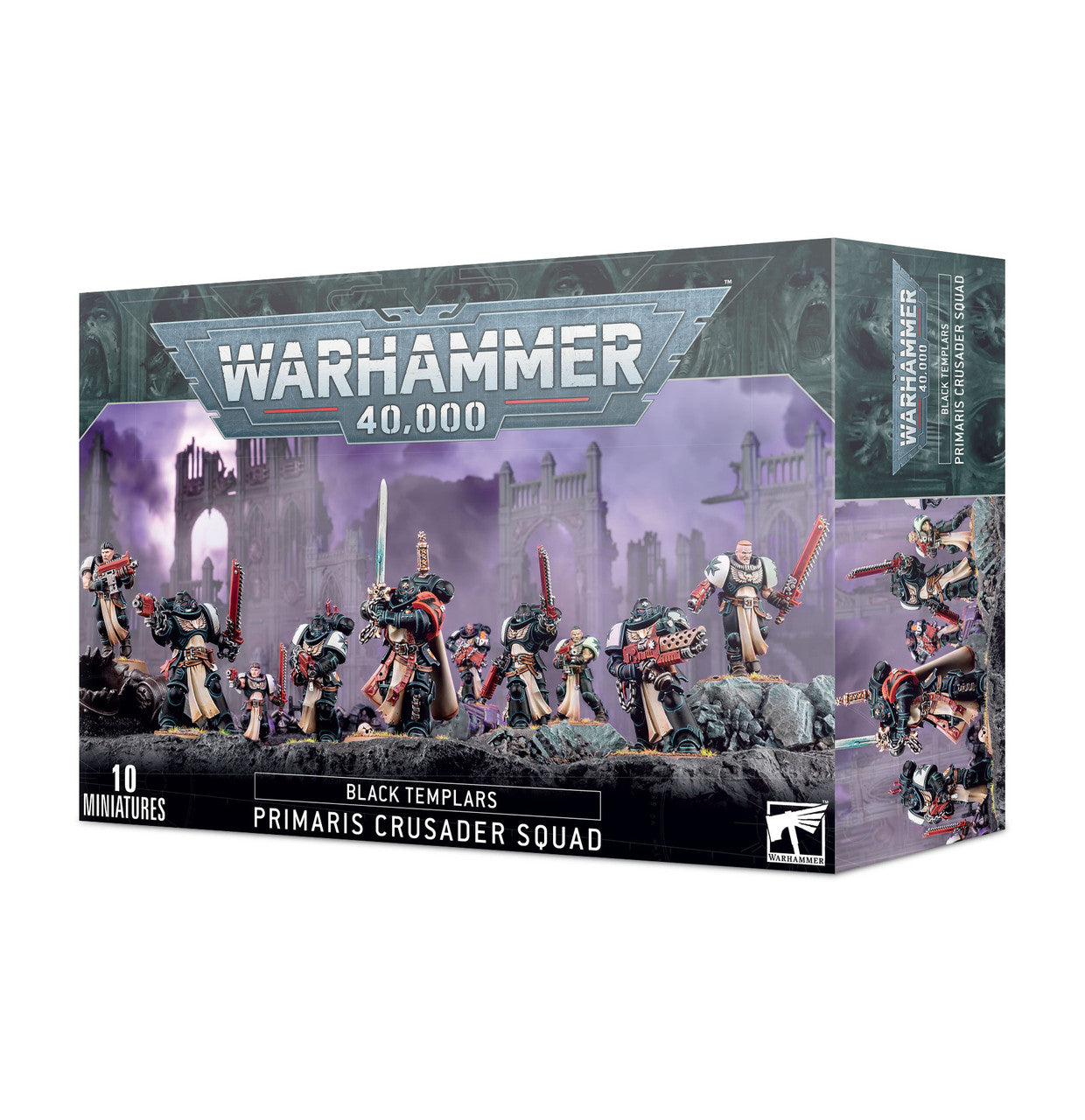 Games Workshop Warhammer 40K Space Marines Black Templars Primaris Crusader Squad Miniature 55-45