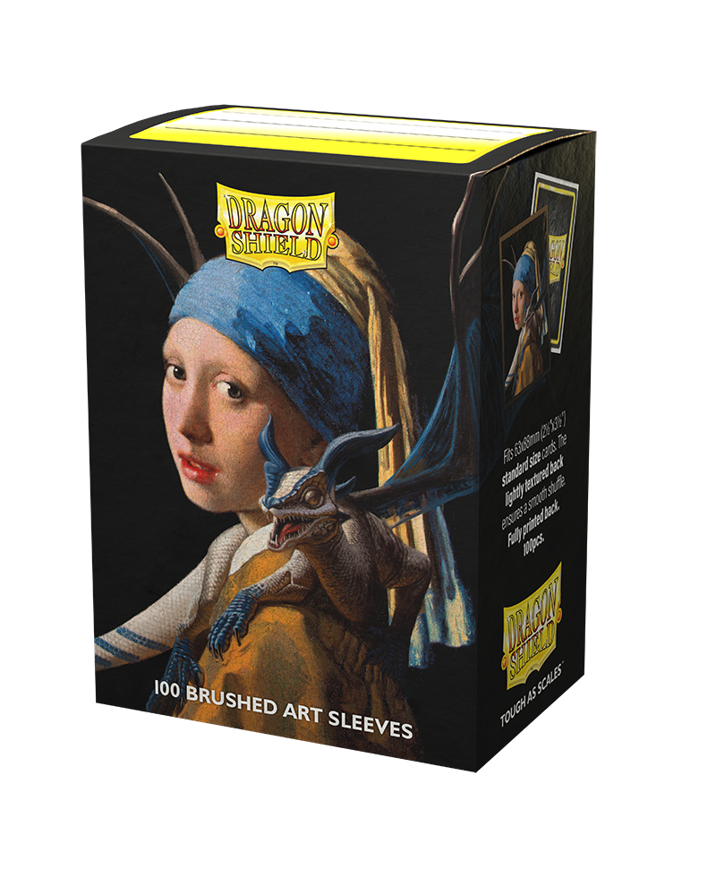 Dragon Shield Sleeves Standard Size Box Brushed Art Girl With The Pearl Earring 100 Ct AT-12058