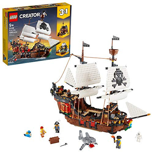 LEGO Creator 3in1 Pirate Ship Building Playset for Kids who Love Pirates and Model Ships (1,260 Pieces)