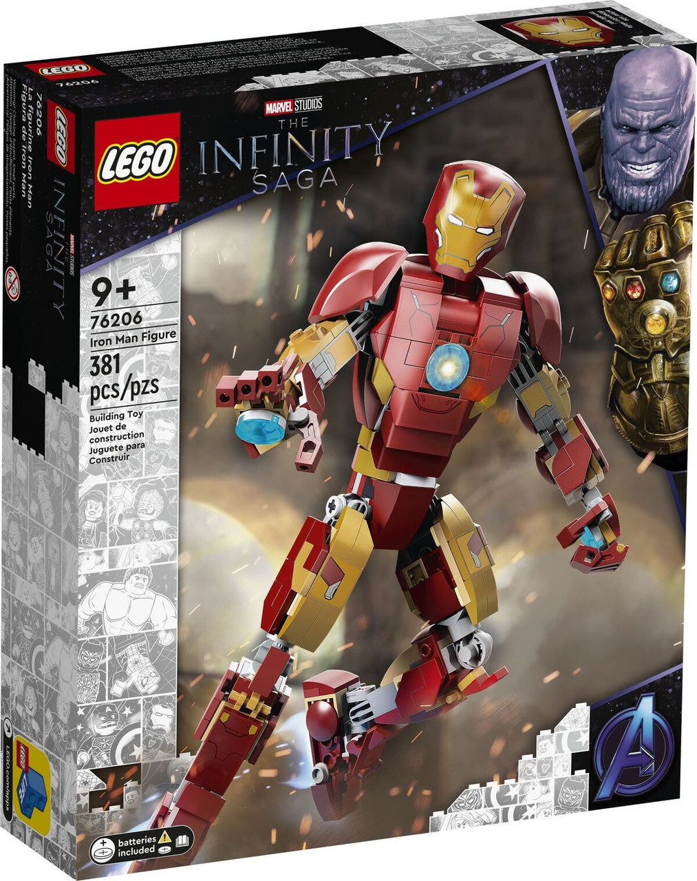 LEGO Iron Man Figure Detailed model of the metal-clad star of the Marvel movies 381 pieces