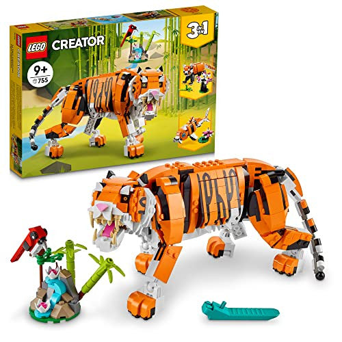 LEGO Creator 3 in1 Majestic Tiger Building Kit Animal Toys for Kids for Aged 9+ (755 Pieces)