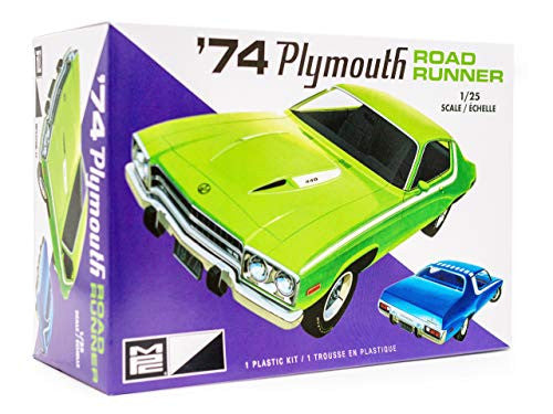 MPC 1974 Plymouth Road Runner - 1/25 Scale Model Car Kit - Buildable Vintage Vehicles for Kids and Adults