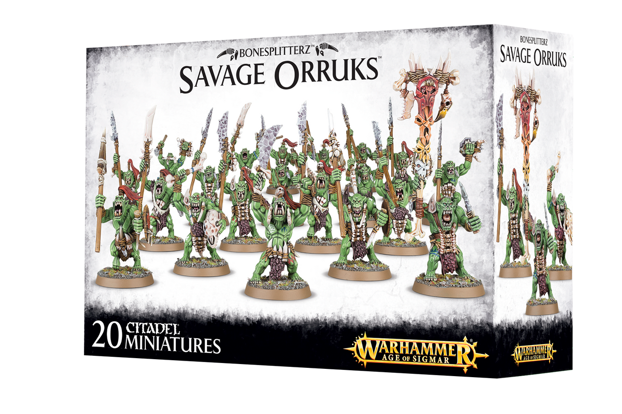 Games Workshop Warhammer Age of Sigmar Orruk Warclans Savage Orruks can be assembled as Savage Orruk Morboys 89-19