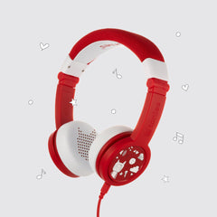 Tonies Foldable Wired Headphones for Kids - Comfortably Designed to fit On-Ear - Works with Toniebox and All 3.5mm Devices - Red