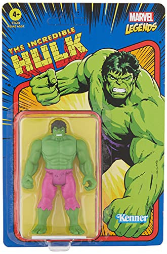 Marvel Hasbro Legends Series 3.75 Inch Retro 375 Collection Hulk Action Figure Toy Green Single Pack Hulk