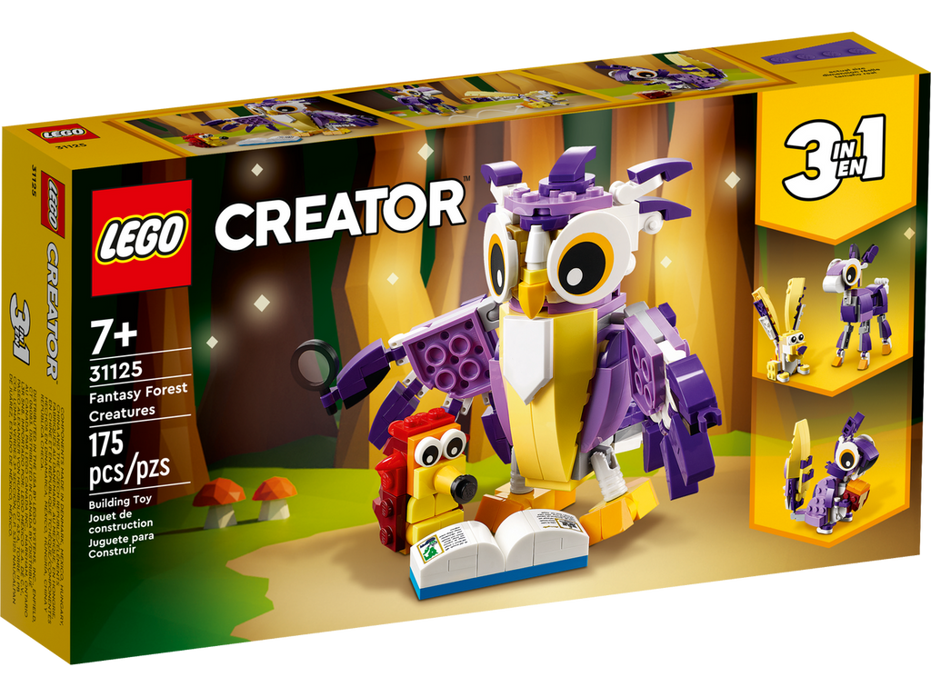 LEGO 3 in 1 Fantasy Forest Creatures Building Set Creative Construction Toy, Imaginative Play, LEGO 31125