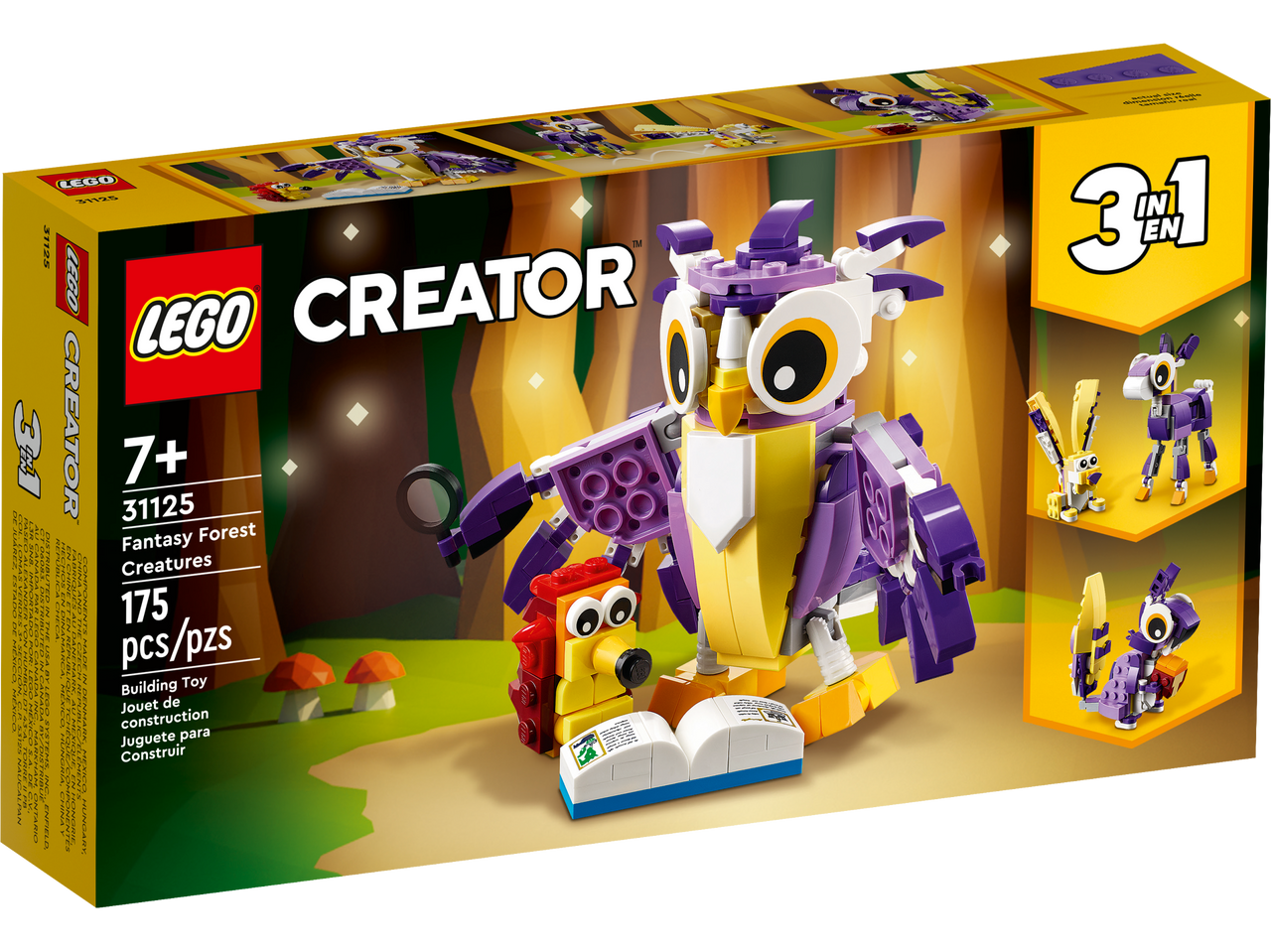 LEGO 3 in 1 Fantasy Forest Creatures Building Set Creative Construction Toy, Imaginative Play, LEGO 31125
