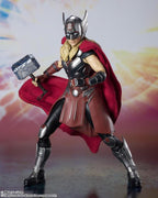 SH Figuarts Mighty Thor Love and Thunder Movie Action Figure 2 Head Sculpts Interchangeable Hands Mjollnir lightning Effect Tamashii Nations Bandai Spirits BAS63293