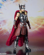 SH Figuarts Mighty Thor Love and Thunder Movie Action Figure 2 Head Sculpts Interchangeable Hands Mjollnir lightning Effect Tamashii Nations Bandai Spirits BAS63293