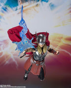 SH Figuarts Mighty Thor Love and Thunder Movie Action Figure 2 Head Sculpts Interchangeable Hands Mjollnir lightning Effect Tamashii Nations Bandai Spirits BAS63293