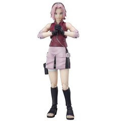 SH Figuarts Sakura Haruno Naruto Shippuden Action Figure Inheritor of Tsunade's Indominable Will Sakura Haruno Interchangeable Hands 5 Face PlatesTamashii Nations Bandai Spirits BAS63448
