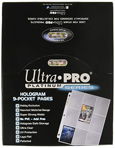 Ultra Pro 9-Pocket Standard Size Trading Card Pages - Platinum Series 100ct for card and photos UPR81320