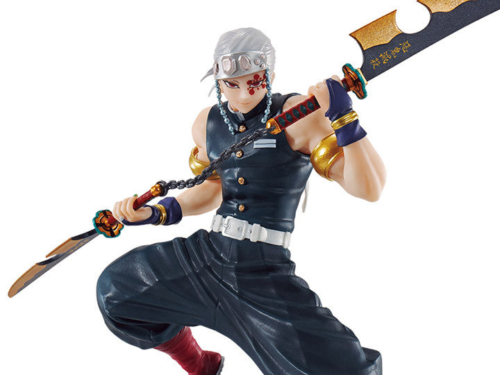 Demon Slayer: Kimetsu no Yaiba Tengen Uzui Is Here Posed in Dynamic Scene Chained Swords Anime Static Figure Ichiban Bandai Spirits BAS60199