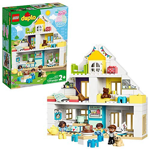 LEGO DUPLO Town Modular Playhouse Dollhouse with Furniture and a Family Great Educational Toy for Toddlers 130 Pieces Multicolor