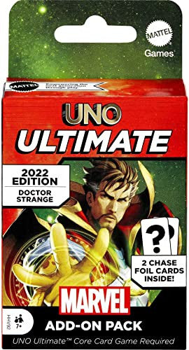 UNO Ultimate Marvel TCG Add On Pack with Dr. Strange Character Deck & 2 Collectible Foil Cards MTTHHV90-DoctorStrange