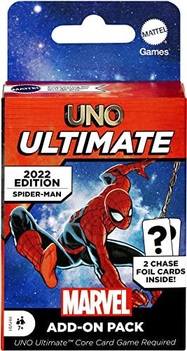 UNO Ultimate Marvel TCG Add On Pack with Spider-Man Character Deck & 2 Collectible Foil Cards MTTHHV90-SpiderMan