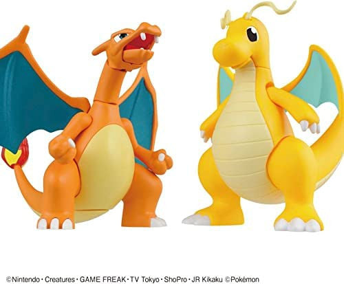 Bandai Hobby Charizard & Dragonite Kit de Modelo Pokemon, Multicolor